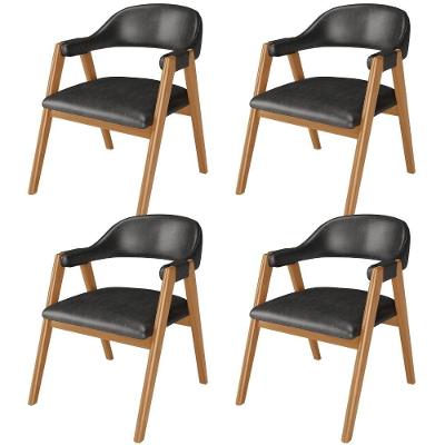 Kit 04 Cadeiras De Jantar E Estar Living Estofada Nadja L02 Couríssimo Preto - Lyam Decor