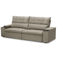 Sofá Retrátil Reclinável Para Sala 3 Lugares 250cm Niels F04 Veludo Amêndoa - Lyam Decor - 3