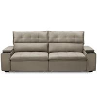 Sofá Retrátil Reclinável Para Sala 3 Lugares 250cm Niels F04 Veludo Amêndoa - Lyam Decor - 5