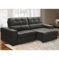 Sofá Retrátil Reclinável Para Sala 3 Lugares 250cm Samir F04 Veludo Marrom Escuro - Lyam Decor - 2