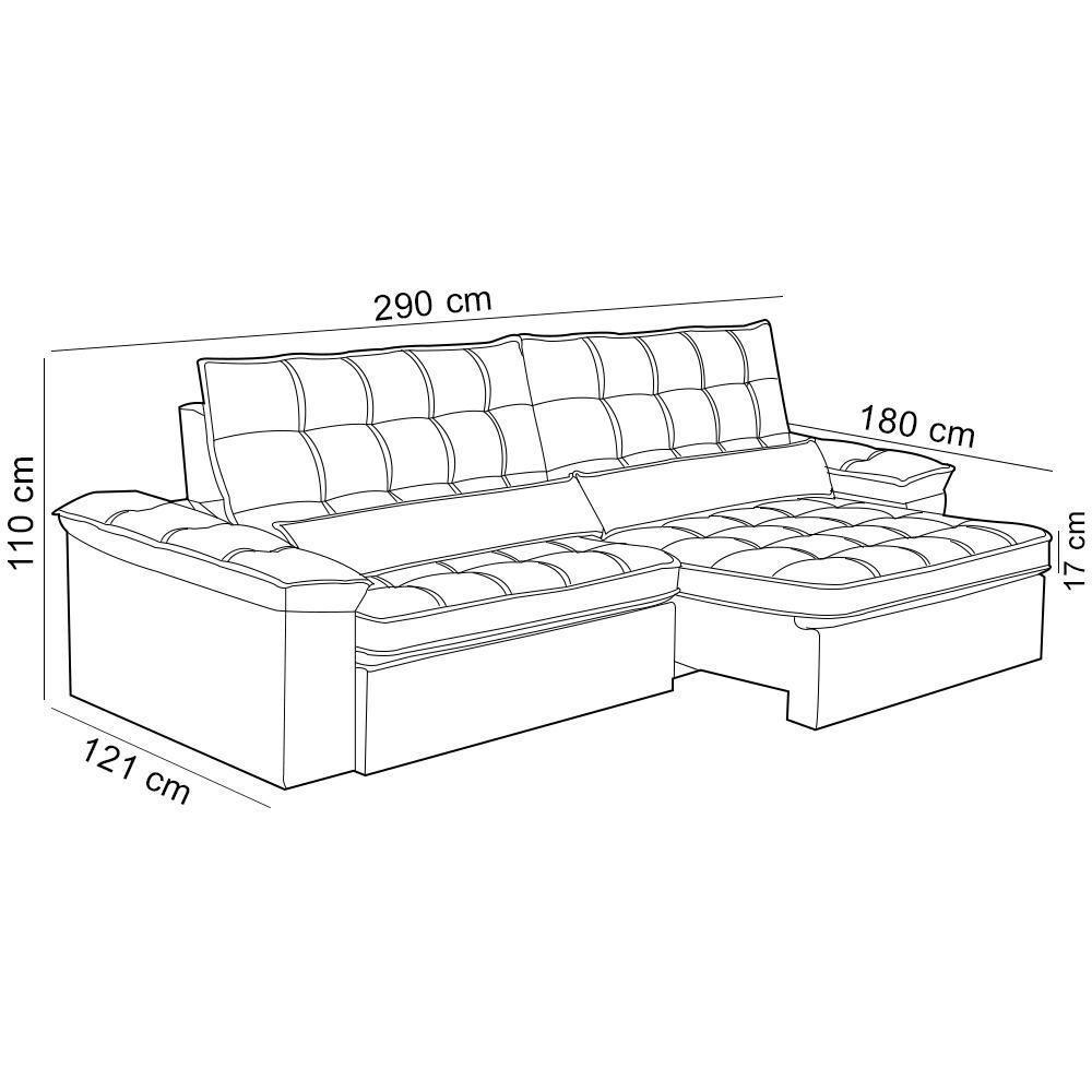 Sofá Retrátil Reclinável Para Sala 4 Lugares 290cm Maresi F04 Veludo Cinza Escuro - Lyam Decor - 4