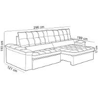Sofá Retrátil Reclinável Para Sala 4 Lugares 290cm Maresi F04 Veludo Cinza Escuro - Lyam Decor
