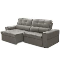 Sofá Retrátil Reclinável Para Sala 3 Lugares 250cm Samir F04 Veludo Marrom Claro - Lyam Decor - 8