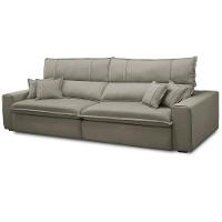 Sofá Retrátil Reclinável Para Sala 3 Lugares 250cm Aisha F04 Veludo Marrom Claro - Lyam Decor - 6