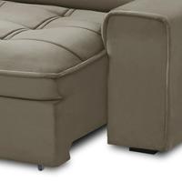 Sofá Retrátil Reclinável Para Sala 3 Lugares 230cm Asaph F04 Veludo Marrom Claro - Lyam Decor - 8