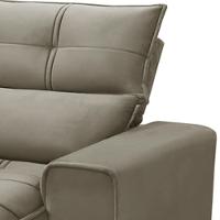 Sofá Retrátil Reclinável Para Sala 3 Lugares 230cm Asaph F04 Veludo Marrom Claro - Lyam Decor - 9