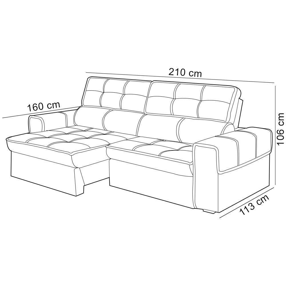 Sofá Retrátil Reclinável Para Sala 3 Lugares 210cm Samir F04 Veludo Cinza Claro - Lyam Decor - 5