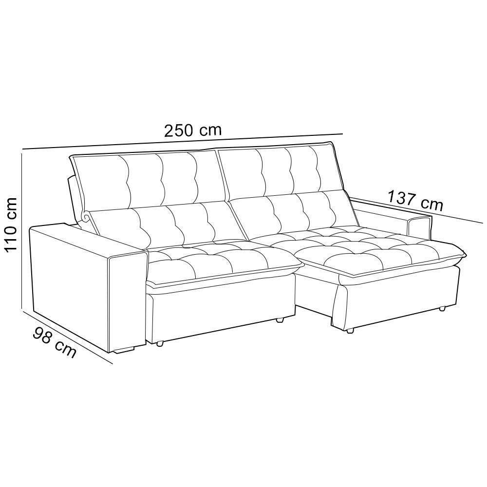 Sofá Retrátil Reclinável Para Sala 3 Lugares 250cm Vincent F04 Veludo Verde - Lyam Decor - 4