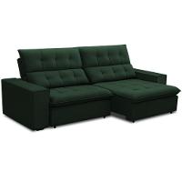 Sofá Retrátil Reclinável Para Sala 3 Lugares 250cm Vincent F04 Veludo Verde - Lyam Decor - 1