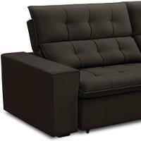 Sofá Retrátil Reclinável Para Sala 3 Lugares 250cm Vincent F04 Veludo Marrom Escuro - Lyam Decor - 9