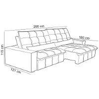 Sofá Retrátil Reclinável Para Sala 4 Lugares 290cm Curie F04 Veludo Marrom Escuro - Lyam Decor