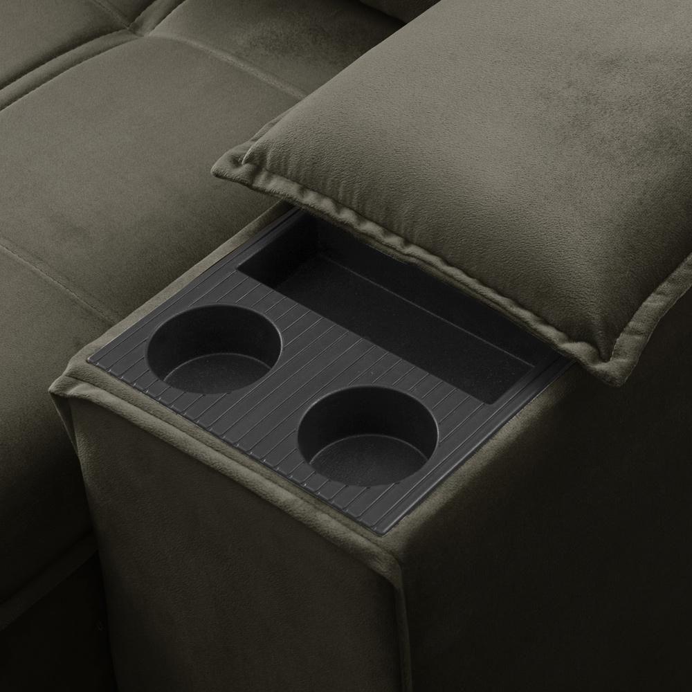 Sofá Retrátil Reclinável Para Sala 3 Lugares 250cm Zayn F04 Veludo Marrom Escuro - Lyam Decor - 10