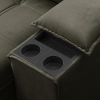 Sofá Retrátil Reclinável Para Sala 3 Lugares 250cm Zayn F04 Veludo Marrom Escuro - Lyam Decor - 10