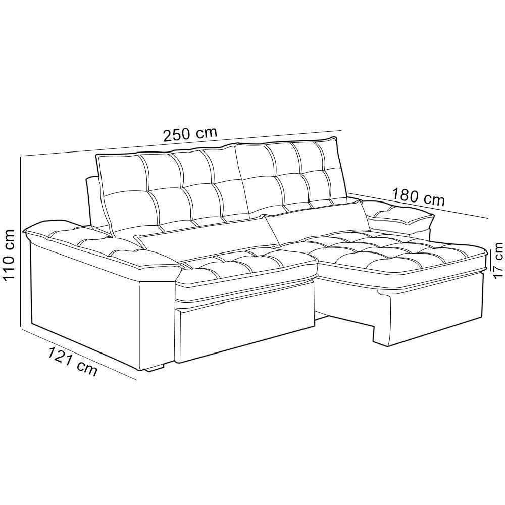 Sofá Retrátil Reclinável Para Sala 3 Lugares 250cm Maresi F04 Veludo Azul - Lyam Decor - 4