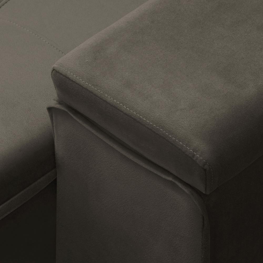 Sofá Retrátil Reclinável Para Sala 3 Lugares 210cm Niels F04 Veludo Marrom - Lyam Decor - 10
