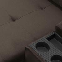 Sofá Retrátil Reclinável Para Sala 3 Lugares 210cm Niels F04 Veludo Marrom - Lyam Decor - 8