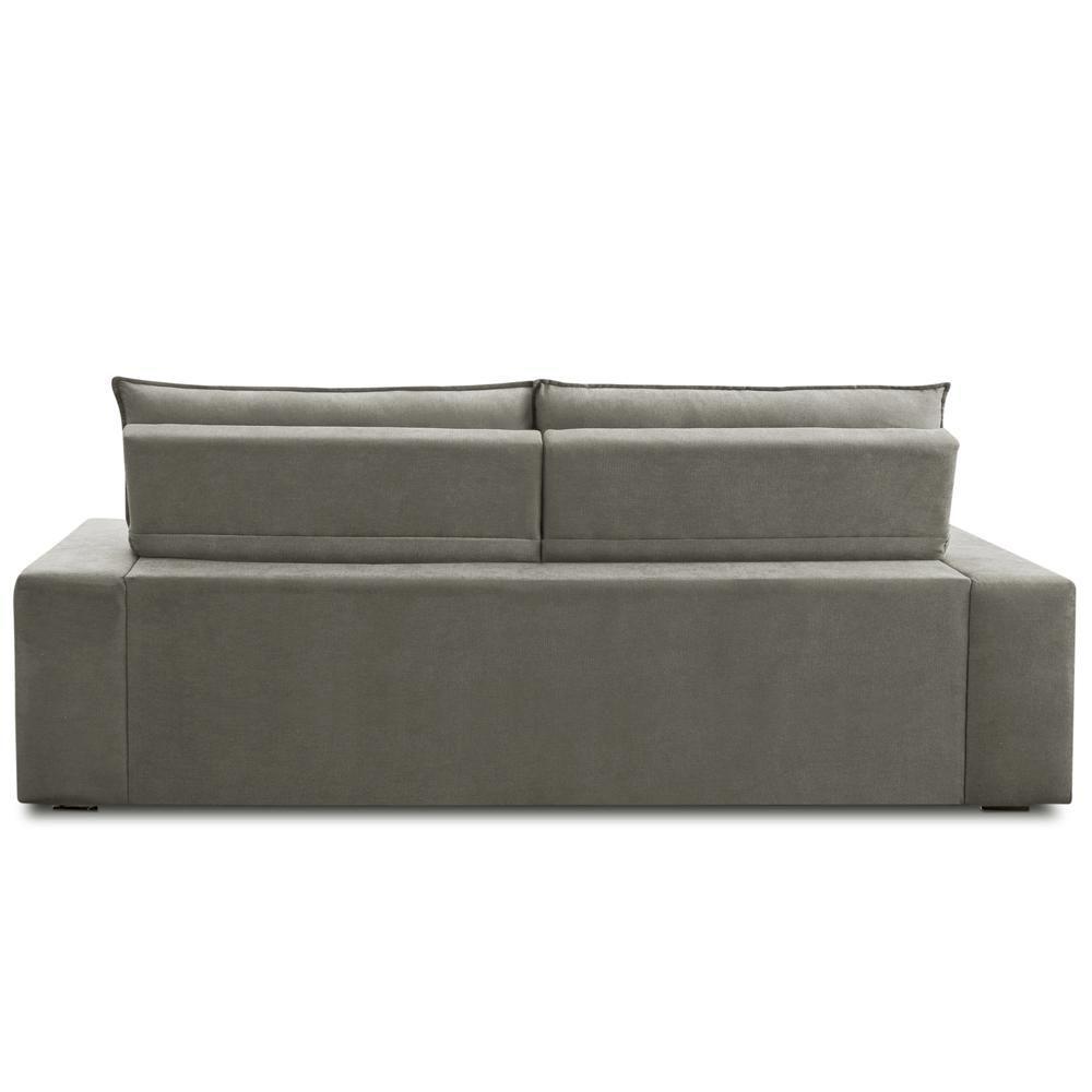 Sofá Retrátil Reclinável Para Sala 3 Lugares 240cm Neruda F04 Veludo Marrom Claro - Lyam Decor - 6