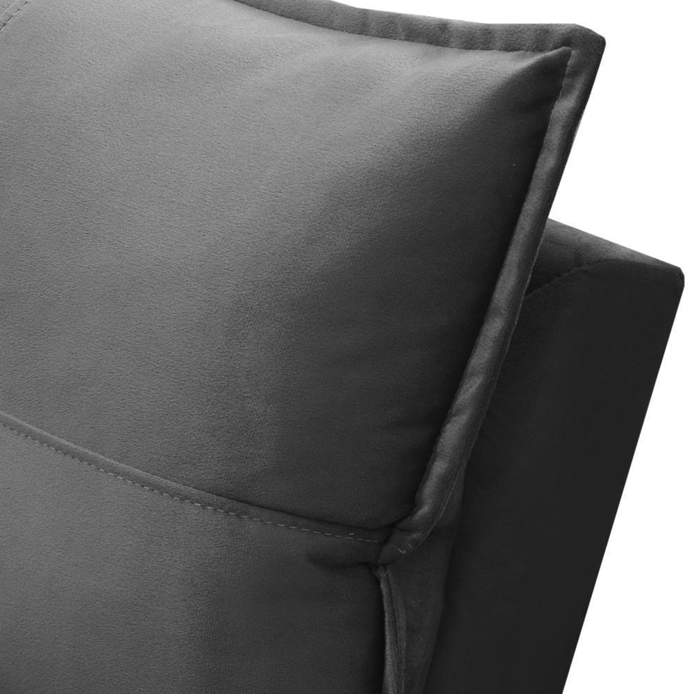 Sofá Retrátil Reclinável Para Sala 3 Lugares 210cm Niels F04 Veludo Cinza Escuro - Lyam Decor - 6