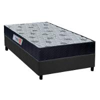 Cama Box Solteiro: Colchão Ortopédico Orthoflex Foggia Sogni Unic Face + Base CRC Suede Gray(88x188) - 1