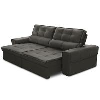 Sofá Retrátil Reclinável Para Sala 3 Lugares 230cm Samir F04 Veludo Marrom Escuro - Lyam Decor - 9