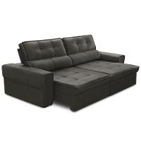 Sofá Retrátil Reclinável Para Sala 3 Lugares 230cm Samir F04 Veludo Marrom Escuro - Lyam Decor - 10