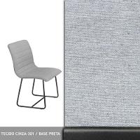 Sala De Jantar 1,00M Base Preta Com 04 Cadeiras Laca Branco - 2