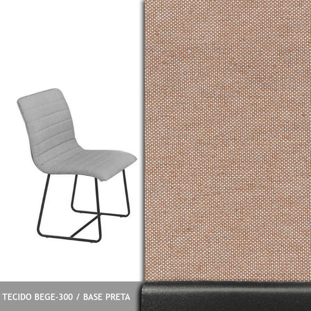 Sala De Jantar 1,00M Base Preta Com 04 Cadeiras Off White - 2