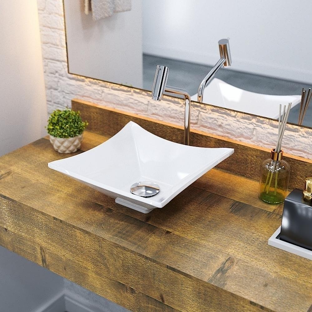 Kit Cuba L30 C/torneira Link 1062 Metal + Válvula Click 1 1/2'' (4,0cm) + Sifão Pvc + Flexível Branca Branco - 1