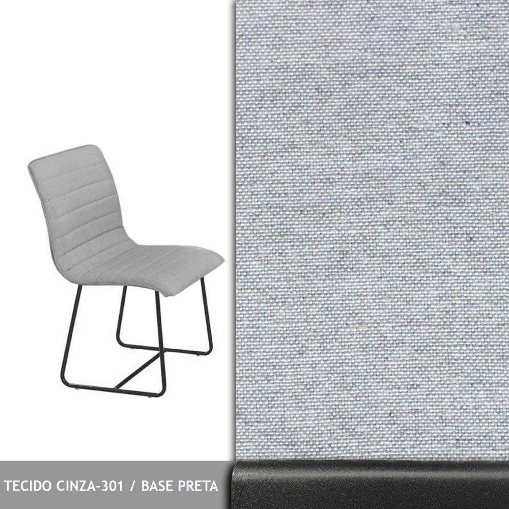 Sala De Jantar 1,00M Base Preta C/4 Cadeiras Laca Off White - 2