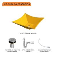 Kit Cuba L30 Com Válvula Click 1''b (2,6cm) + Sifão Pvc + Flexível Amarelo - 8