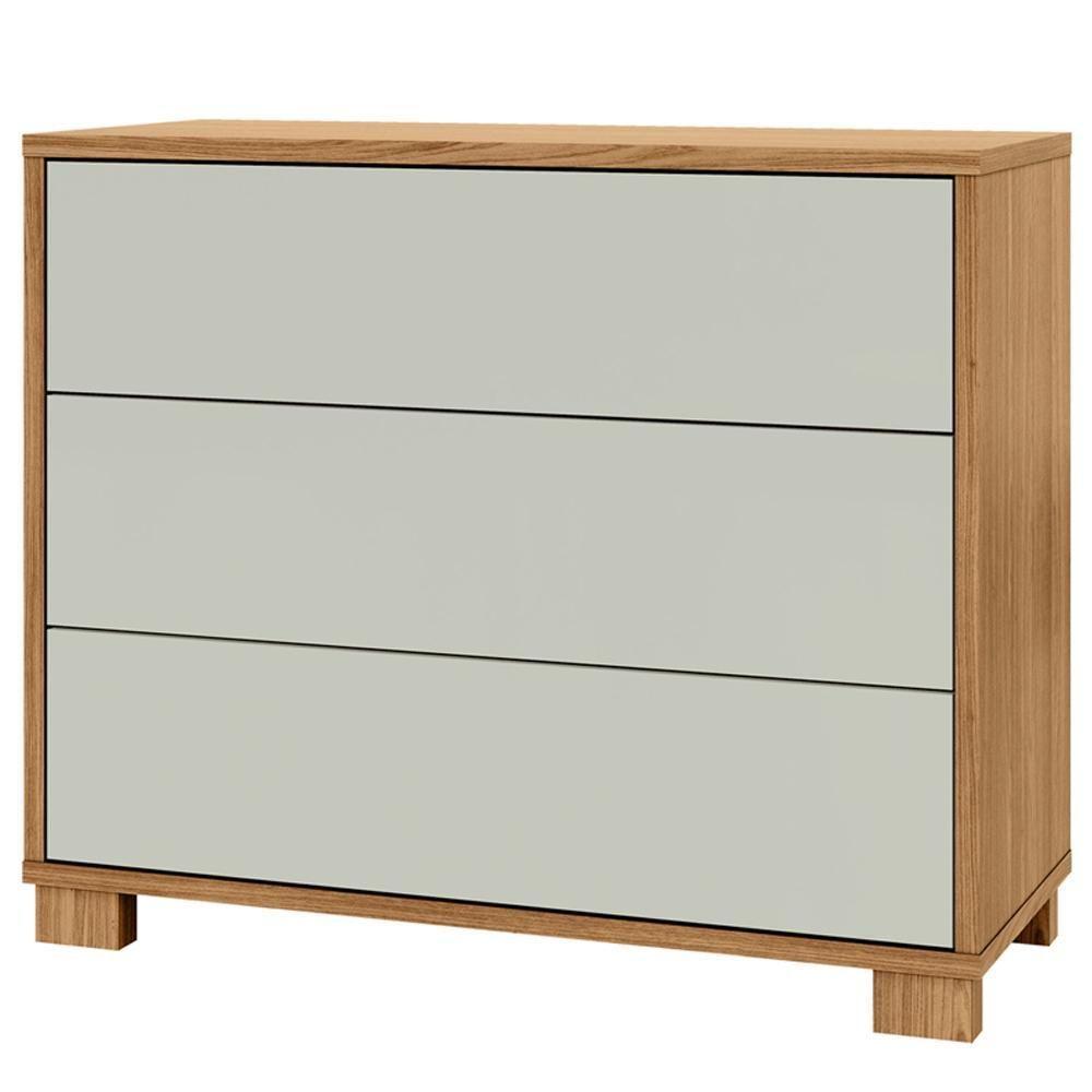 Cômoda Para Quarto 3 Gavetas 105cm Click D03 Freijó Off White - Lyam Decor - 1