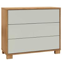 Cômoda Para Quarto 3 Gavetas 105cm Click D03 Freijó Off White - Lyam Decor - 5