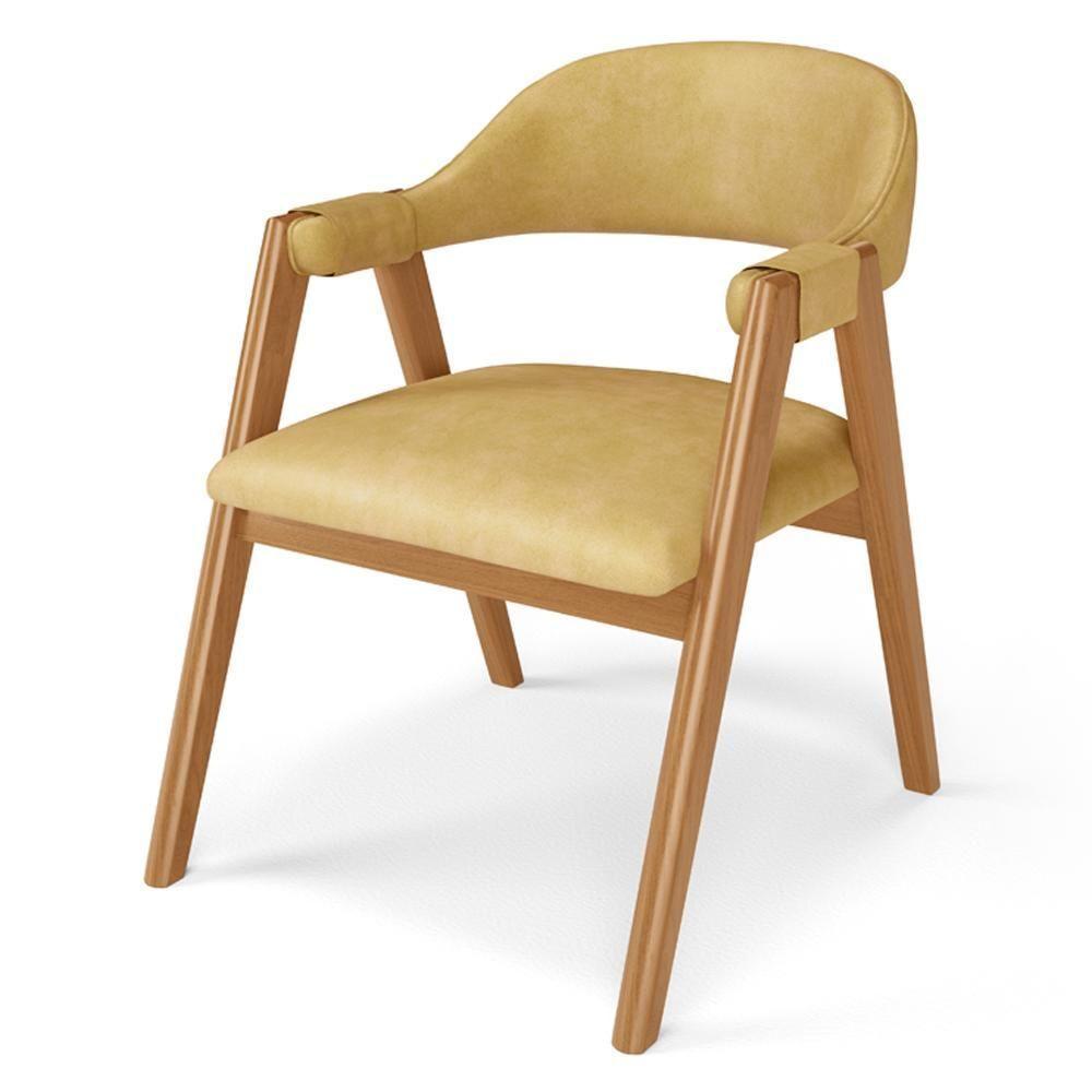 Kit 02 Cadeiras De Jantar E Estar Living Estofada Nadja L02 Couríssimo Fendi - Lyam Decor - 6