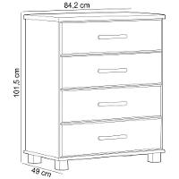 Cômoda Para Quarto Closet 4 Gavetas Madeira Maciça Zahav F06 Café - Lyam Decor