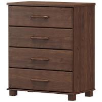 Cômoda Para Quarto Closet 4 Gavetas Madeira Maciça Zahav F06 Café - Lyam Decor - 5