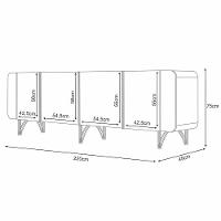 Aparador Buffet Bar Para Sala 04 Portas 220 Cm Santiago B01 Off White Champagne