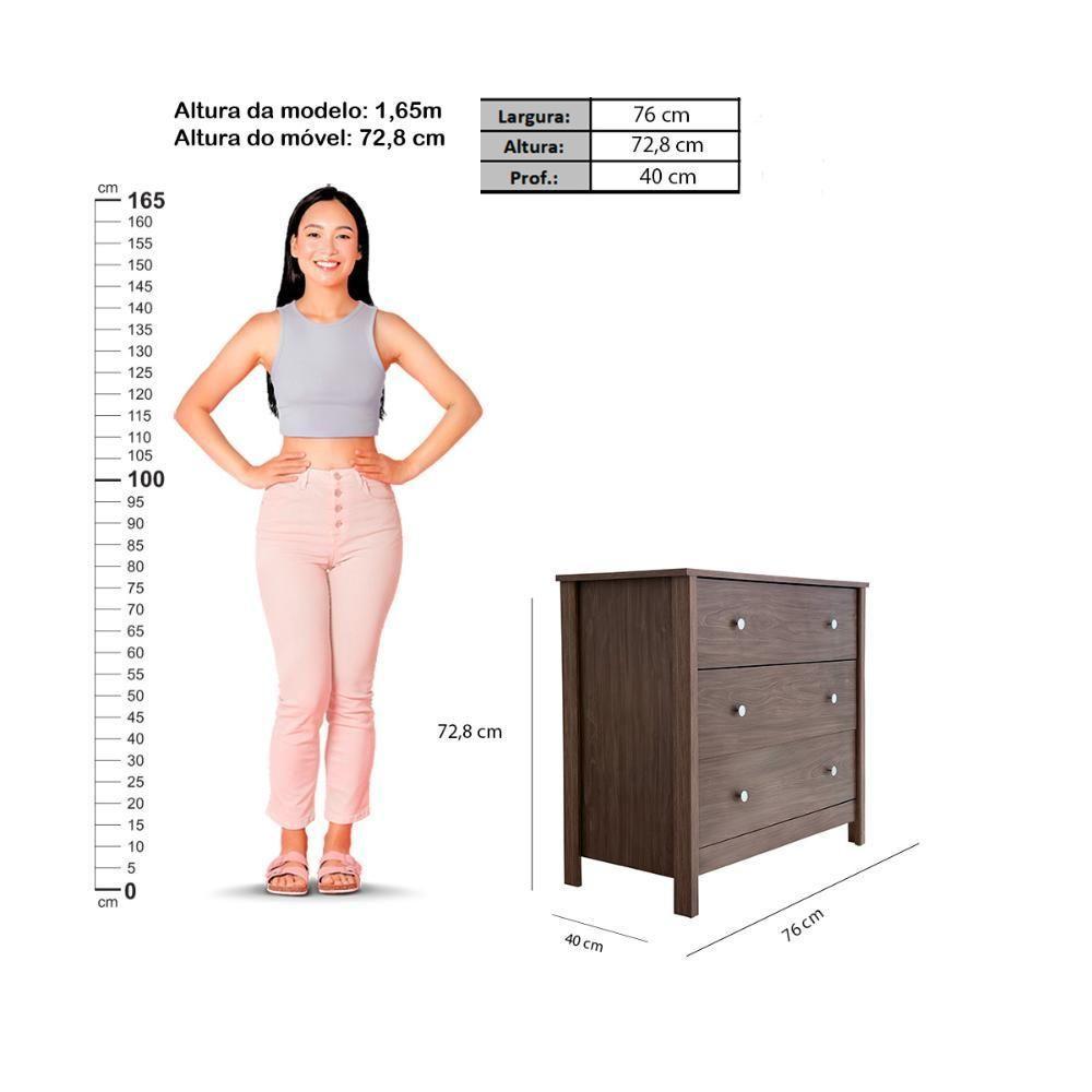 Cômoda Ditália 3 Gavetas Dm-219 Diamond - 5