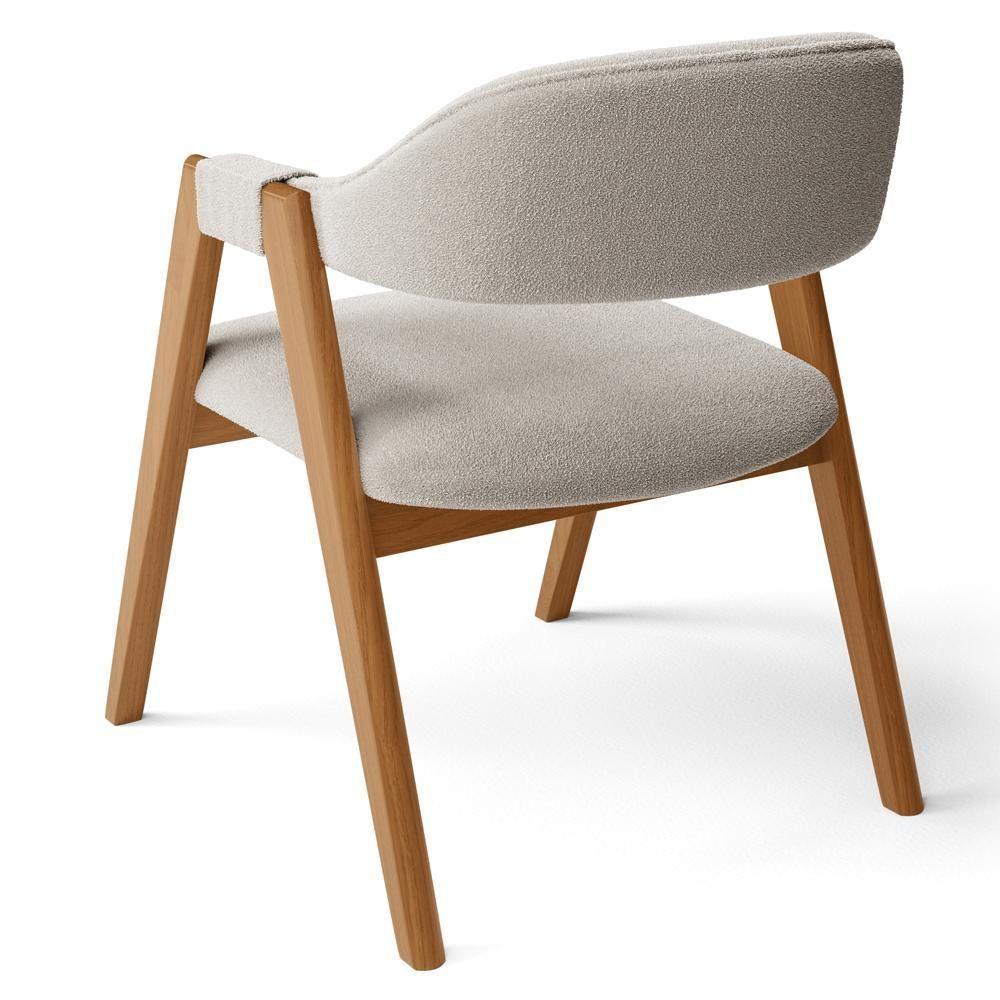 Cadeira De Jantar E Estar Living Estofada Nadja L02 Bouclê Creme - Lyam Decor - 6