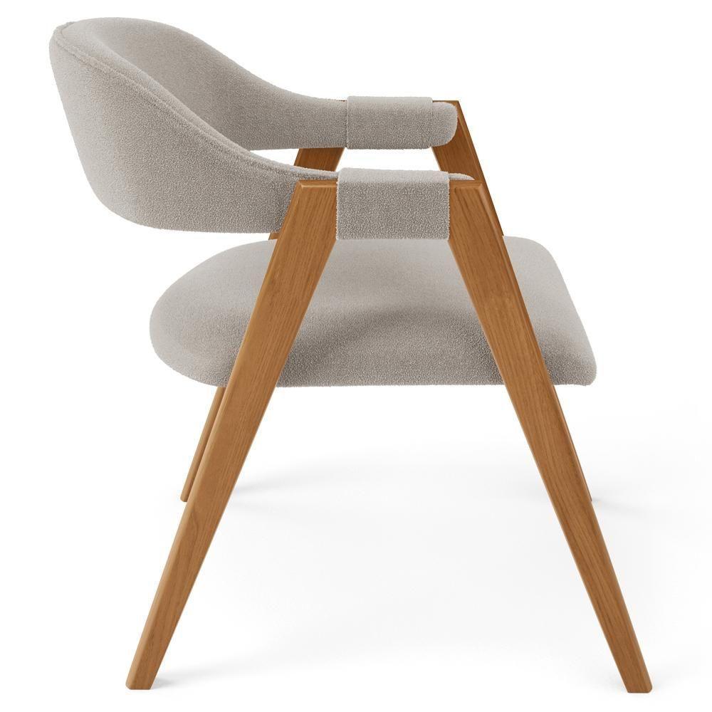 Cadeira De Jantar E Estar Living Estofada Nadja L02 Bouclê Creme - Lyam Decor - 7