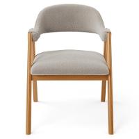 Cadeira De Jantar E Estar Living Estofada Nadja L02 Bouclê Creme - Lyam Decor - 3