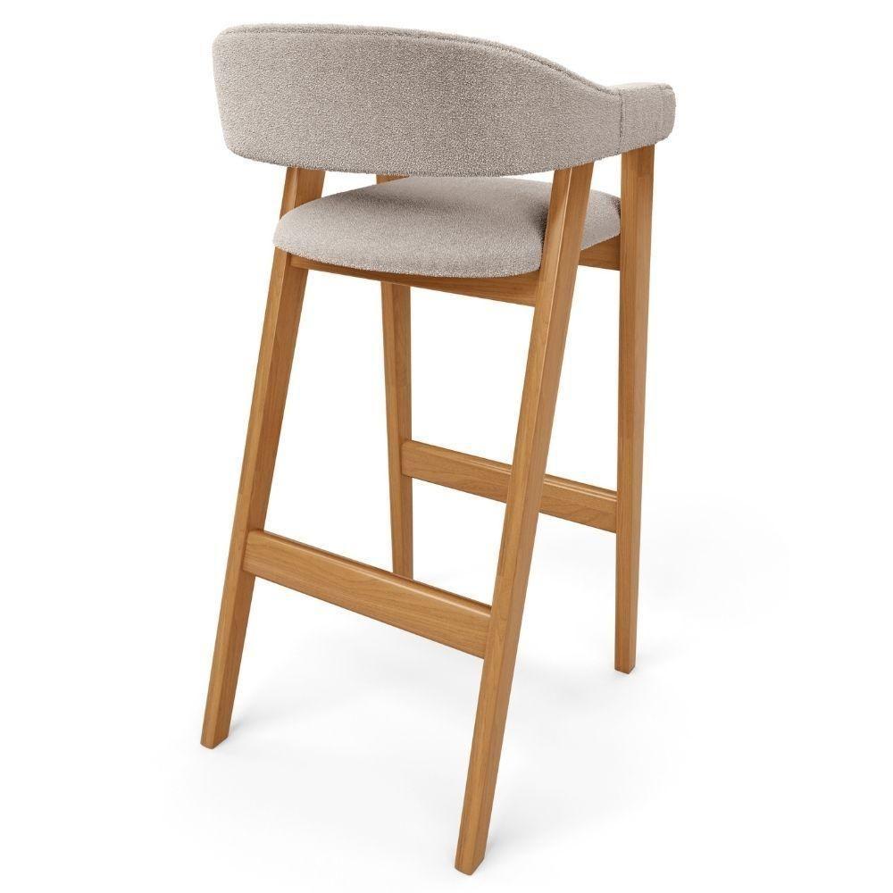 Banqueta Alta Bar Cozinha Sala De Jantar Bar Nadja L02 Bouclê Creme - Lyam Decor - 7