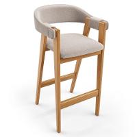 Banqueta Alta Bar Cozinha Sala De Jantar Bar Nadja L02 Bouclê Creme - Lyam Decor - 1