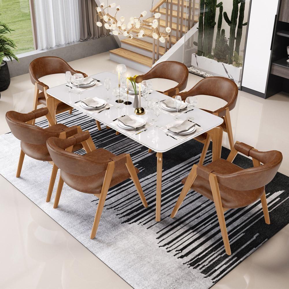 Kit 02 Cadeiras De Jantar E Estar Living Estofada Nadja L02 Couríssimo Marrom - Lyam Decor - 2