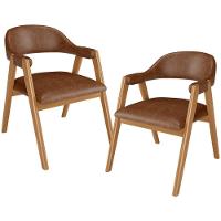 Kit 02 Cadeiras De Jantar E Estar Living Estofada Nadja L02 Couríssimo Marrom - Lyam Decor - 1