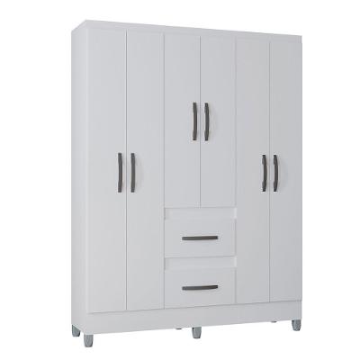 Guarda Roupa Poquema Capri 6 Portas 2 Gavetas Branco