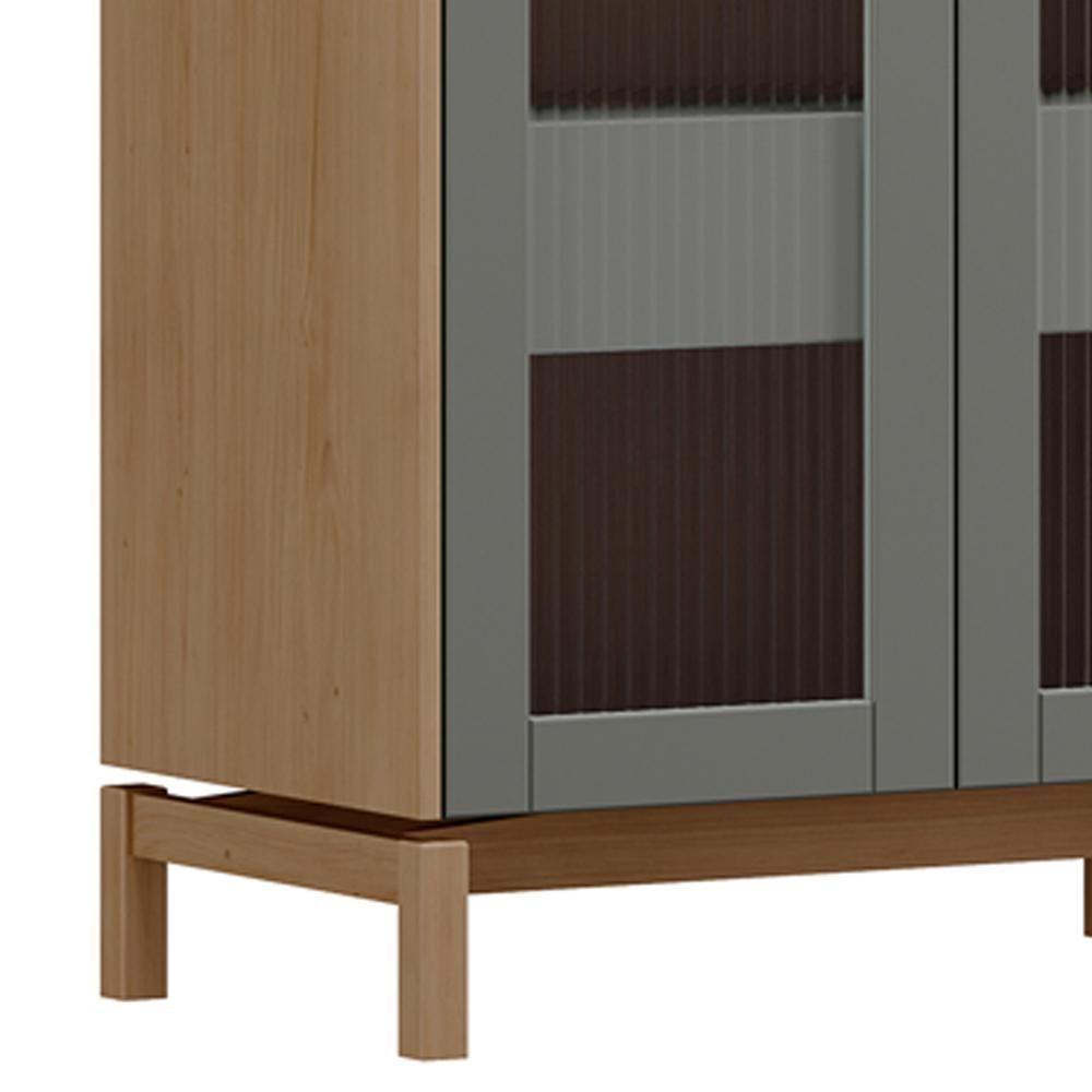 Cristaleira Para Sala De Jantar Bar 2 Portas 1 Gaveta Esdras F06 Oak Ferrolack - Lyam Decor - 6