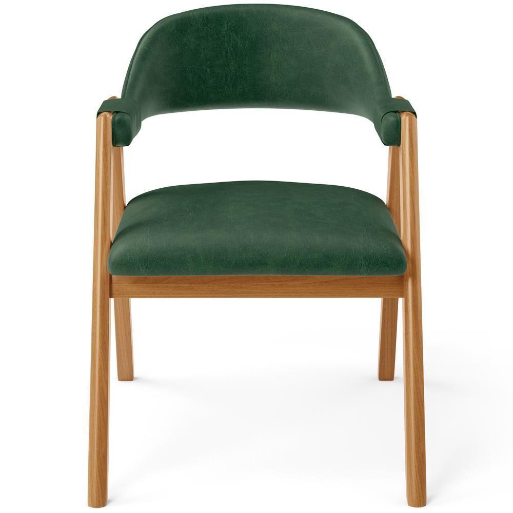 Cadeira De Jantar E Estar Living Estofada Nadja L02 Couríssimo Verde Musgo - Lyam Decor - 3