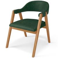 Cadeira De Jantar E Estar Living Estofada Nadja L02 Couríssimo Verde Musgo - Lyam Decor - 1