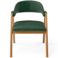 Cadeira De Jantar E Estar Living Estofada Nadja L02 Couríssimo Verde Musgo - Lyam Decor - 3