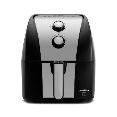 Fritadeira Elétrica Air Fryer Britânia BFR51 5,5L 1500W Antiaderente Preto Inox 110V